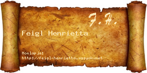Feigl Henrietta névjegykártya